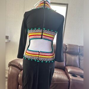 alice + olivia Black Cutout Stitch Dress NWT